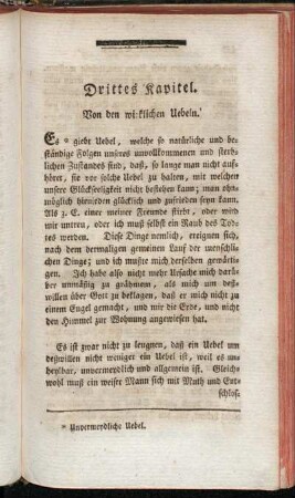 Drittes Kapitel. Von den wirklichen Uebeln.
