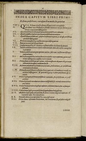 [Liber Primus. De Statu Perfectionis, Variisque illius modis, seu speciebus.]