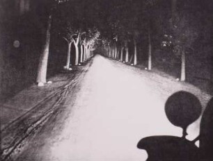 Landstraße, Autoscheinwerferlicht