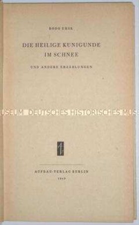 Erzählband von Bodo Uhse