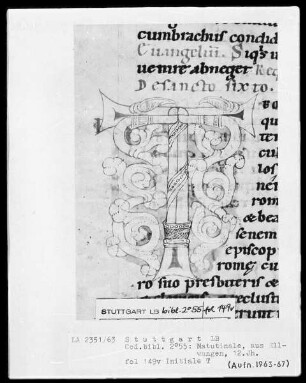 Lectionarium matutinale — Initiale T, Folio 149verso