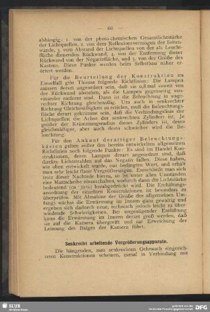 Senkrecht arbeitende Vergrößerungsapparate