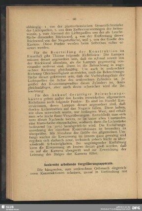 Senkrecht arbeitende Vergrößerungsapparate