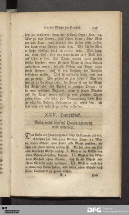 XXV. Hauptstück. Bellarmins fünftes Hauptargument wird widerlegt.