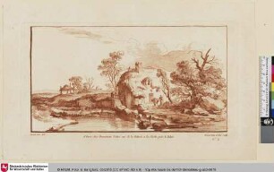 [Landschaft mit Wassermühle]