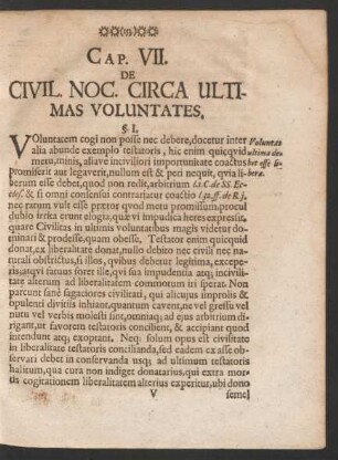 Cap. VII. De Civil. Noc. Circa Ultimas Voluntates.