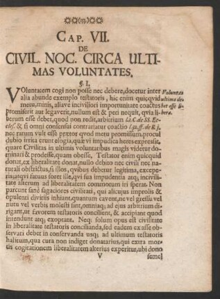 Cap. VII. De Civil. Noc. Circa Ultimas Voluntates.