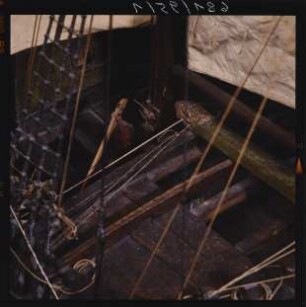 Werftmodell der preußischen Galiot "Friedrich Wilhelm II", Maßstab 1:16, Detailansicht (Sonderausstellung "Aufgetaucht", 1996)