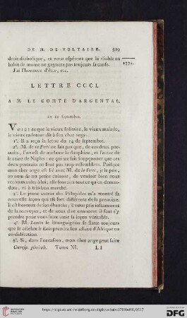 (Lettre CCCI - CCCX)