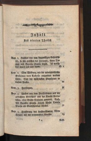 Inhalt des vierten Theils