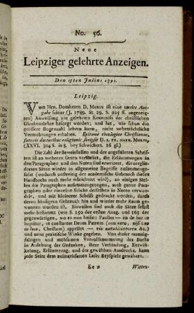 No. 56. Den 15ten Julius 1791.