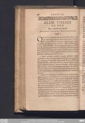 Aliae Theses De Deo Quas composuit & defendit Johannes Rhodius Herbornensis.