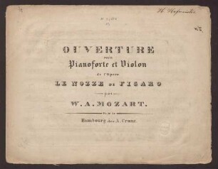 Ouverture Pour Pianoforte et Violon : de l'Opera Le Nozze Di Figaro