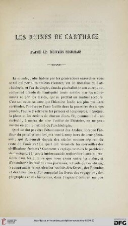 2: Les ruines de Carthage d'après les écrivains musulmans