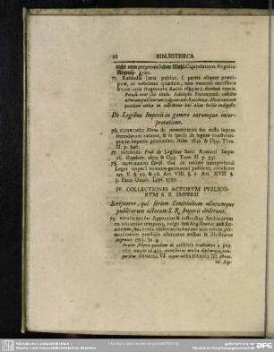 IV. Collectiones Actorum Publicorum S. R. Imperii