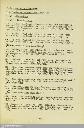 7. Musikleben der Gegenwart