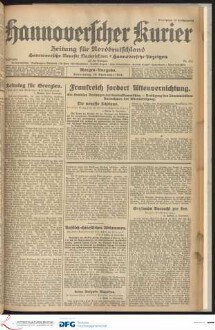 Hannoverscher Kurier : Hannoversches Tageblatt ; Morgenzeitung für Niedersachsen