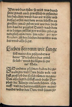 Lieben herrenn wie lange soll meine ehre geschendet werdenn? ...