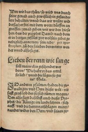Lieben herrenn wie lange soll meine ehre geschendet werdenn? ...