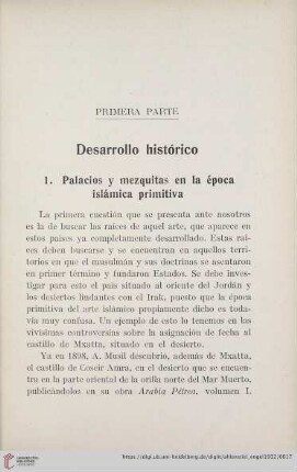 Primera Parte - Desarrollo histórico