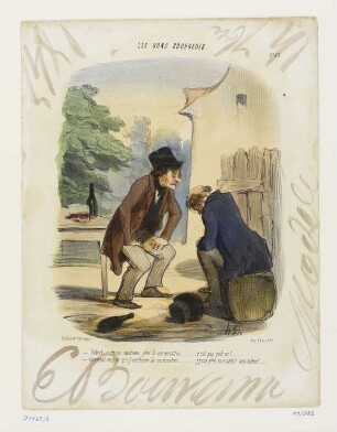 Robert...tu ne soutiens plus la conversation..., Blatt 53 der Folge „Les bon Bourgeois“, in: „Le Charivari“, Paris 1847