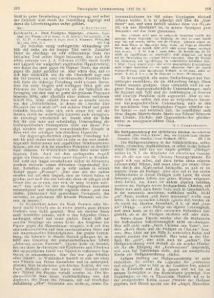 163-164 [Rezension] Hippolytus Romanus, Zwei Predigten Hippolyts