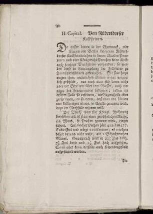 II. Capitel. Von Rüdersdorfer Kalksteinen