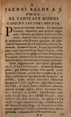 I. Balde S. I. Poemata, 4. Complectens Miscellanea