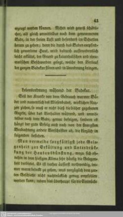Lebensordnung während der Badekur