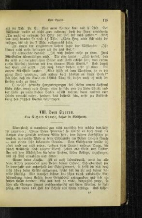 Vom Sparen