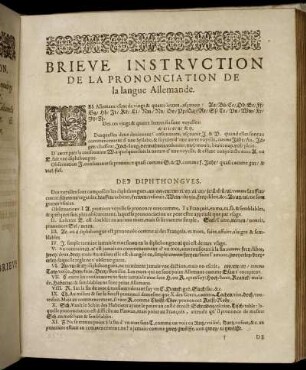 Brieve Instruction De La Prononciation De la langue Allemande.