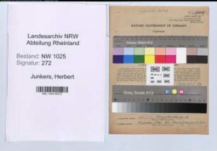 Entnazifizierung Herbert Junkers , geb. 06.05.1909 (Theaterleiter)