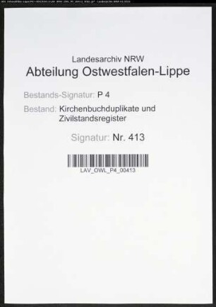 Kirchenbuchduplikat der evangelischen Gemeinde Ende (GHT 1818-1836). (Gemeinde: Ende, evangelische Gemeinde)