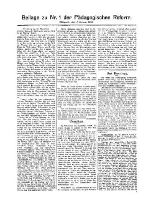 [Vor der Reform des Religionsunterrichts] : (Fortsetzung aus dem Hauptblatt) ; Beilage zu Nr. 1 der Pädagogischen Reform