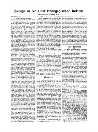 [Vor der Reform des Religionsunterrichts] : (Fortsetzung aus dem Hauptblatt) ; Beilage zu Nr. 1 der Pädagogischen Reform