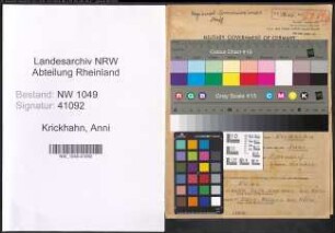 Entnazifizierung Anni Krickhahn , geb. 01.02.1922 ()