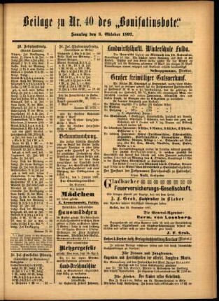 Zweite Ausgabe vom Sonntag, den 03. Oktober 1897.