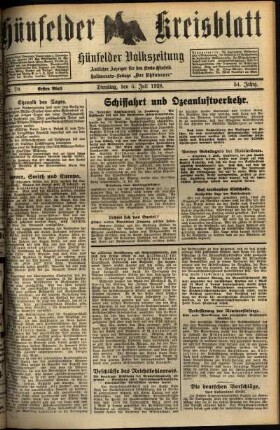 Zweite Ausgabe vom Dienstag, den 03. Juli 1928.