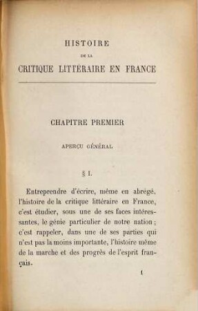 Histoire de la critique littéraire en France