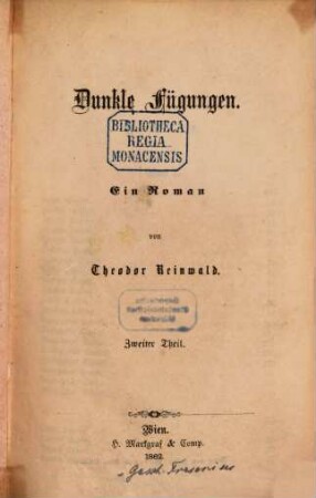 Dunkle Fügungen : Ein Roman, 2
