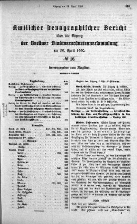 No. 16, 29. April 1920