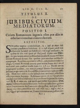 Titulus X. De Iuribus Civium Mediatorum.