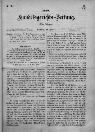 No. 3. 23. Januar 1878