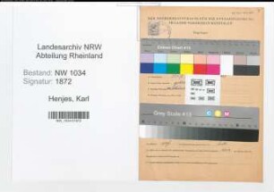 Entnazifizierung Karl Henjes , geb. 25.04.1873 (Verw.-Inspektor)