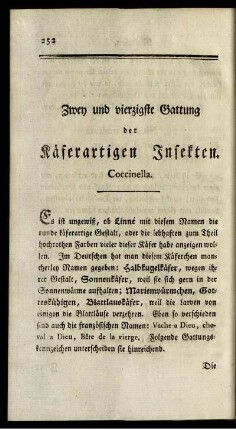Zwey und vierzigste Gattung der Käferartigen Insekten. Coccinella.