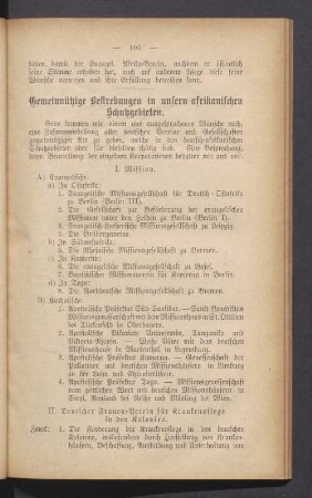 Gemeinnützige Bestrebungen in unsern afrikanischen Schutzgebieten