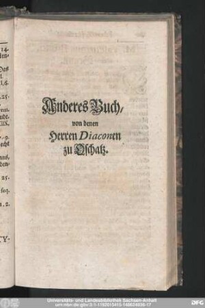 Anderes Buch, von denen Herren Diaconen zu Oschatz.