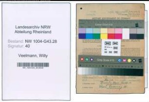 Entnazifizierung Willy Veelmann , geb. 21.06.1907 (Kaufm.Angestellter)