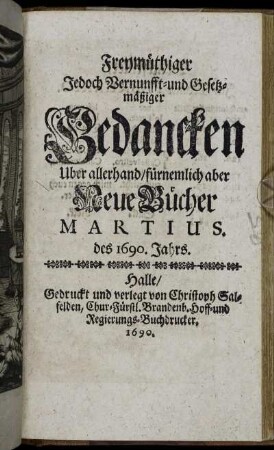 Martius. des 1690 Jahrs.