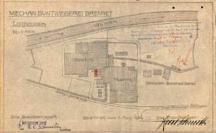 Aufstellung eines feststehenen Dampfkessels in der Buntweberei Brennet in Wehr